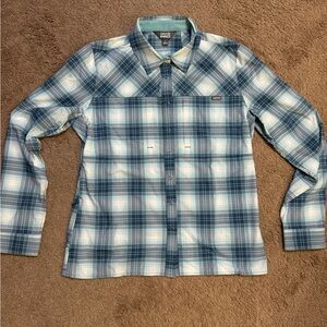 W’s NWOT Orvis PRO Blue and Teal Plaid Fishing Shirt